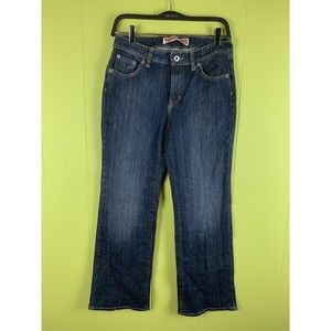 GAP Essential Fit womens size 02 stretch mid rise bootcut Blue jeans